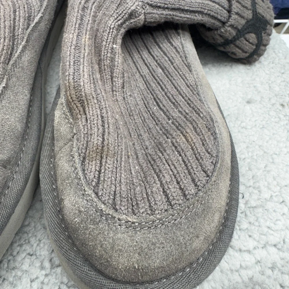 UGG Cardy Knit Boots Womens 10 Grey Streetwear Retro Rare Cozy Winter 1105709